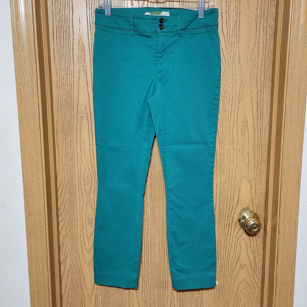 Anthropologie Green Ankle Skinny Pants Size 4